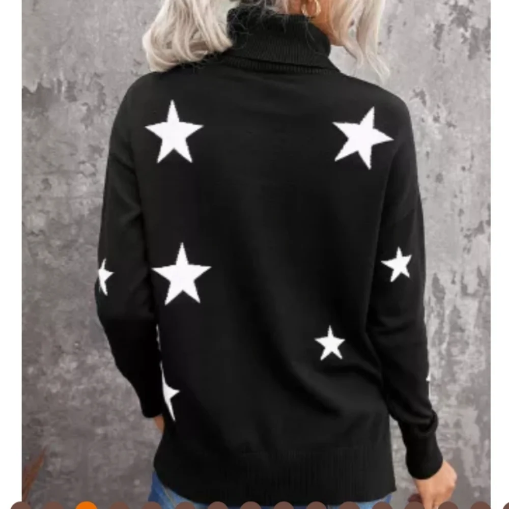 1XL left💥New boutique drop sleeve star turtleneck sweater - Picture 9 of 15